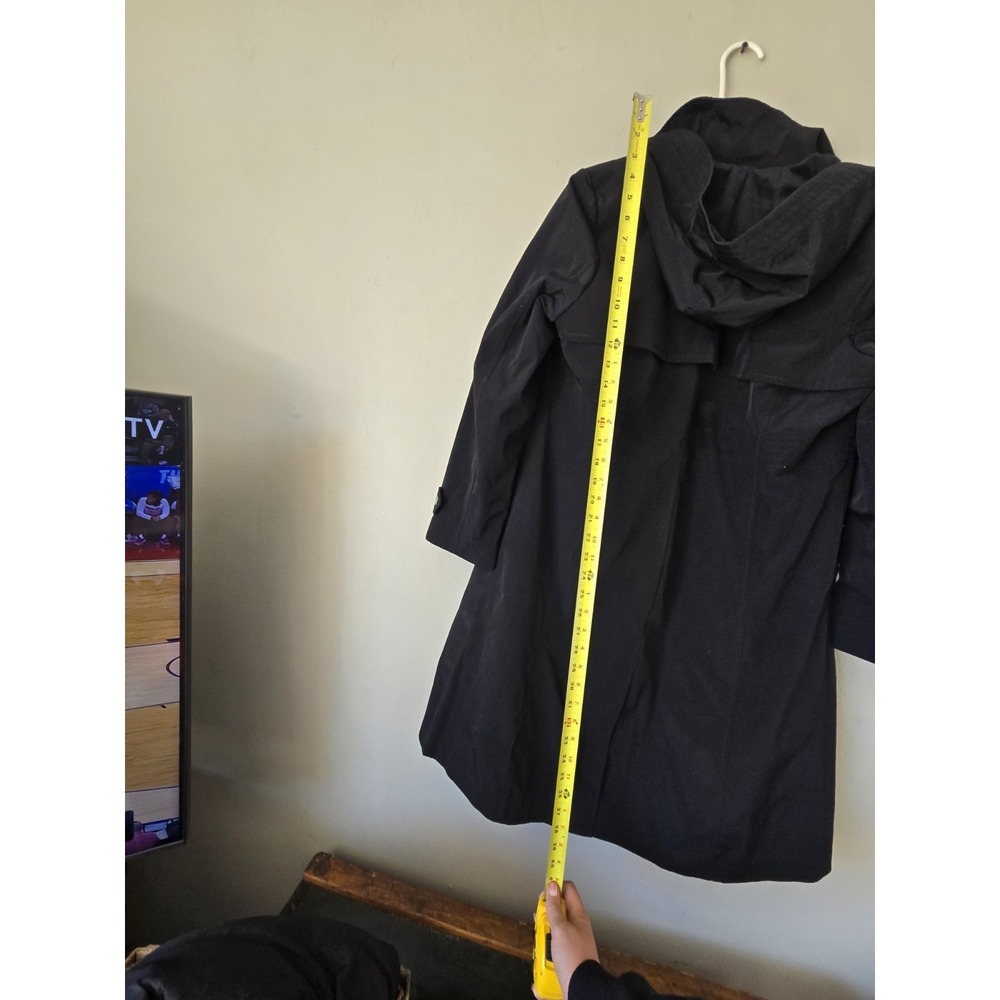 Fleet Street Ltd Black Rain Resistant Trench Coat Jacket Polyester Women's Med - Picture 14 of 16